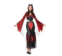 Bauzuoyo Halloween Costume Women's Sexy Witch Vampire Costume Gothic Queen Dresses with Corset and Tulle Skirt Accessories Masquerade Ball Dress for Cosplay, Carnival, Stages, Slim Fit
