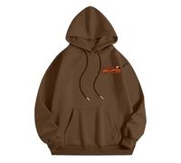 Bauzuoyo Hoodie Men's Oversize Y2K Hoodie Backprint Baggy Pullover Cool Gothic Halloween Costume Skull Print Streetwear Autumn Winter with Pockets Long Sleeve Hoodie, C Coffee, 3XL