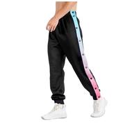 Bauzuoyo Jogging Bottoms Men's Long Tracksuit Bottoms Long Rehab Trousers Side Opening Jogging Bottoms with Zip on the Leg Tear-off Trousers Casual Trousers Loose Casual Sportswear with Pocket, black,