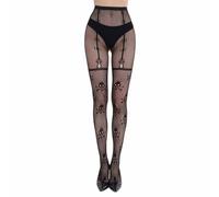 Bauzuoyo Women's Fishnet Tights Black Halloween Pirate Tights Gothic Mesh Patterned Pattern Stockings Trousers Elastic Sexy Tights as Accessory for Parties