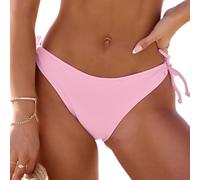 Bavace Women Bikini Bottoms String Tie Side Swimsuit Low Rise Bottom Ribbed Bathing Suit Bottom
