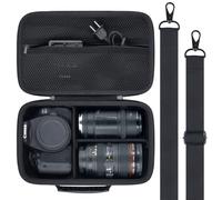 Baval Camera Case Compatible with Canon EOS Rebel T7 / T100 / R50 / R100 / R5 / R6 Mark II / 90D DSLR Camera with 18-55mm Lens,Sony,Nikon DSLR Camera Protective Case with Shoulder Strap (Black Case)