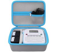 Baval Label Printer Case Compatible with Brother P-Touch PT-N20/PT-N25BT/PT-N25BTV3 Personal Desktop Label Maker(White Case,Blue Zipper)