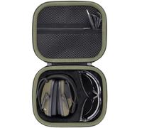 Baval Storage Case Compatible with Walkers Razor Slim/Howard Leight Honeywell Impact Sport/Prohear 066 016 Electronic Ear Protection Muffs and Shooting Glasses(Army Green Case)