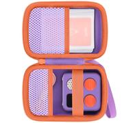 Baval Storage Case Compatible with Yoto Mini (2024 Edition) Kids Screen-Free Bluetooth Audio Player,Transparent Card Bag can Hold up to 36 Cards(Purple Case,Orange Zipper)