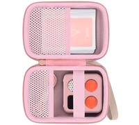 Baval Storage Case Compatible with Yoto Mini (2024 Edition) Kids Screen-Free Bluetooth Audio Player,Transparent Card Bag can Hold up to 36 Cards(Pink Case,Beige Zipper)