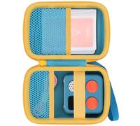 Baval Storage Case Compatible with Yoto Mini (2024 Edition) Kids Screen-Free Bluetooth Audio Player,Transparent Card Bag can Hold up to 36 Cards(Sky Blue Case,Yellow Zipper)