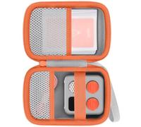 Baval Storage Case Compatible with Yoto Mini (2024 Edition) Kids Screen-Free Bluetooth Audio Player,Transparent Card Bag can Hold up to 36 Cards(Gray Case,Orange Zipper)