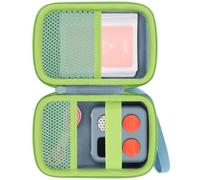 Baval Storage Case Compatible with Yoto Mini (2024 Edition) Kids Screen-Free Bluetooth Audio Player,Transparent Card Bag can Hold up to 36 Cards(Light Blue Case,Green Zipper)