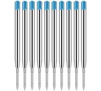 BAVALIN 10 Pieces Pen Refills - Replaceable Metal Ballpoint Pen Refills 1mm Medium Point Smooth Writing for School and Office Supplies - Blue