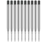 BAVALIN 10 Pieces Pen Refills - Replaceable Metal Ballpoint Pen Refills 1mm Medium Point Smooth Writing for School and Office Supplies - Black