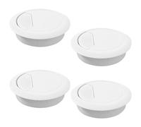 BAVALIN 4PCS Desk Grommet - White 60mm Desk Grommet Cord Desk Cable Wire Grommet Plastic Cable Hole Cover Desk Grommet Tidy PC Computer Cable Organizer for Home Office Table