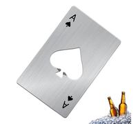 BAVALIN Bottle Openers - Stainless Steel Beer Caps Cans Openers, Novelty Poker Ace of Spades A Cards Water Bottles Opener, Wallet Bottle Openers - Silver