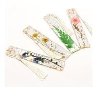 Bavane 4PCS Book Marks for Men Women Book Lovers, Dried Flower Bookmarks with Tassels,Handmade Transparent Floral Dried Flower Resin Bookmarks,Reading Gift Increase Reading Interest