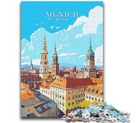 Bavaria Munich Travel Jigsaws 1000 Pieces for Adults,Staycation Kill Time Every Piece Is Unique - Challenging Family Fun Game (50x75cm)