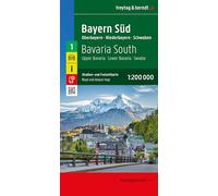 Bavaria South Road and Leisure Map - Upper Bavaria - Lower Bavaria - Swabia