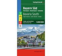 Bavaria South Road and Leisure Map - Upper Bavaria - Lower Bavaria - Swabia