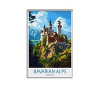 Bavarian Alps Germany Scenic Mountain Landscape German Alpine Neuschwanstein Castle View Hiking_5 Canvas Poster Wall Art Prints Room Aesthetic Murals Bedroom And Living Decorations 24x36inch(60x90cm)