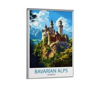 Bavarian Alps Germany Scenic Mountain Landscape German Alpine Neuschwanstein Castle View Hiking_5 Canvas Poster Wall Art Prints Room Aesthetic Murals Bedroom And Living Decorations 16x24inch(40x60cm)