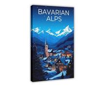Bavarian Alps Travel Print Germany Poster Canvas Poster Bedroom Decor Landscape Office Room Decor Gift 24x36inch(60x90cm)