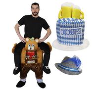 Bavarian Bear Costume - Oktoberfest Pick Me Up & Mini Hat on Headband- Ride On Bavarian Costume - Adults - Fancy Dress