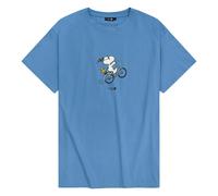 Bavarian Caps T-Shirt "Peanuts: Radln" - Blue Organic Cotton Snoopy Print Jersey