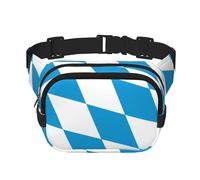 Bavarian Flag Unisex Adjustable Waist Square Double Layer Waist Pack for Outdoor Activities Travelling Running Hiking