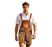 Bavarian Lederhosen Men Oktoberfest Costume Men’s Beer Festival Outfit | Embroidered Lederhosen with Suspenders Traditional Faux Suede Short Pants German Costume Bavarian Lederhosen for Oktoberfest