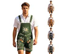 Bavarian Lederhosen Men Oktoberfest Costume Men’s Beer Festival Outfit | Embroidered Lederhosen with Suspenders Traditional Faux Suede Short Pants German Costume Bavarian Lederhosen for Oktoberfest
