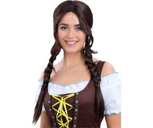 Bavarian Maid Braided Wig, Brown