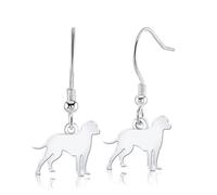 Bavarian Mountain Hound Silhouette Silver Earrings