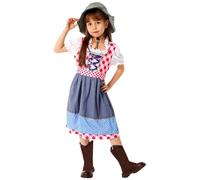 Bavarian Oktoberfest Costume Women German Traditional Oktoberfest Outfits Dirndl Dress Carnival Halloween Bar Waitress Cosplay Beer Maid Fancy Dress Maid Plaid Costume