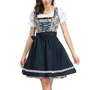 Bavarian Wench Costume Carnival Dirndl Adults Miss Oktoberfest Floral Dress For Beer Halloween Costumes Womens