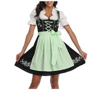 Bavarian Wench Costume Fancy Dress Ladies Oktoberfest Beer Girl Maid Plaid Dirndl Carnival Costumes Adult Up