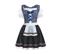 Bavarian Wench Costume - Oktoberfest Beer Carnival Fancy Dress Women's Traditional Dirndl Dress - Sexy Halloween Costume