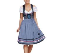 Bavarian Wench Costume Traditional Oktoberfest Beer Maid Dirndl Dress Outfit Plaid Fancy Womens Adults Oktobermiss German for Festivals