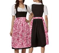 Bavarian Wench Costume Traditional Oktoberfest Ladies Beer Girl Plaid Fancy Dress Outfit Dirndl Carnival Costumes for Halloween Party