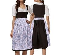 Bavarian Wench Costume Traditional Oktoberfest Ladies Beer Girl Plaid Fancy Dress Outfit Dirndl Carnival Costumes for Halloween Party