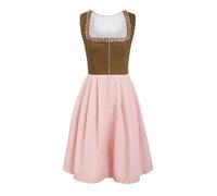 Bavarian Wench Costume Traditional Oktoberfest Ladies Beer Girl with Attached Apron Dirndl Dress Womens Halloween Costumes for October Festival Fancy Party
