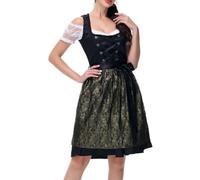 Bavarian Wench Costume Women's Dirndl Dress Ladies Beer Girl Maid Plaid Fancy Outfit Carnival Costumes for