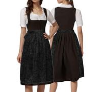 Bavarian Wench Costume Women's German Dirndl Dress Ladies Beer Girl Maid Plaid Oktoberfest Fancy Adults Oktobermiss for Carnival Halloween Party