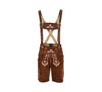 Bavarianland Oktoberfest Mens Lederhosen Real Cowhide Suede Leather with Matching Suspenders Bavarian Shorts (BV-BR-White-40-FBM-UK).