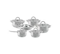 BAVARY 18/10 Stainless Steel Frying Pan & Pot Set, 12 Pcs Pots And Pans Set - All-Hobs Cooking Pots, Large Saucepan - Supercapsule Stainless Steel Cookware Set, Frying Pan With Lid, Non Toxic Cookware