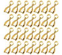 Baven 100Pcs Necklace Clasp Pinch Bail Pendants Clip Connector for Pendants Necklace Jewelry DIY Craft Making