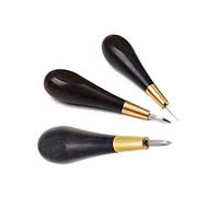 Baver Ebony Blackwood Handle Leather Craft Sewing Kit Diamond Awl DIY Tool 3mm/4mm 5/6mm (3pcs/Set)