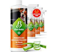 Baviette 1L Spray - Odor Neutralizer for Dog Households, with Natural Probiotic Microorganisms, Biodegradable, Chlor-Free & Material-Safe Formula, for Textiles, Furniture, Carpets & Car