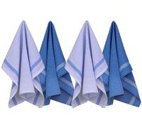 BAVIN Premium Tea Towels for Kitchen, 100% Egyptian Cotton Waffle Weave, 60x45 cm, Super Soft and Absorbent Kitchen Cloths, Terry Dish Cleaning Sand Bar Towel (2, Blue)