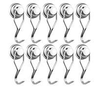 BAVITE Swivel Swing Magnetic Hook New Upgraded, 10 Pack, 60LB Capacity, Neodymium Magnet Hook, Perfect for Refrigerator and Other Magnetic Surfaces, 67.5mm(2.66in) in Length