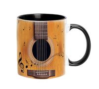 Bavokon Musical Notes Coffee Mug - Unique Guitar Novelty Present for Music Teacher & Guitar Lovers - Ceramic Cup for Holidays, Father's Day, Men, Women