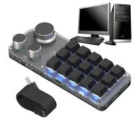 Bavokon Shortcut Keyboard,Keypad with One-Handed Mechanical 15-Key - Macro Multifunctional Keypad, Working and Game Accessories for PC, Computer, Laptop